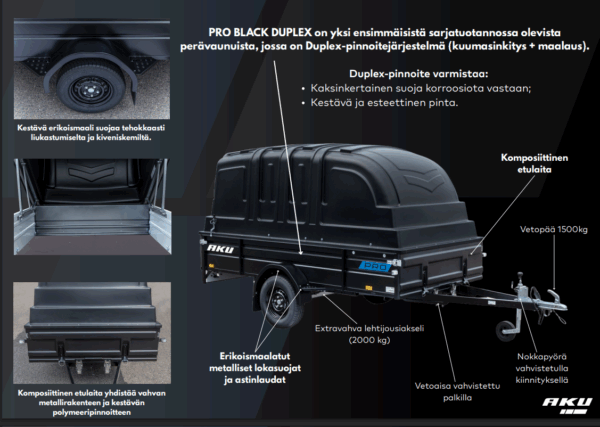 AKU CP350-LH PRO BLACK DUPLEX kelkkavarustuksella ja kuomulla - Image 3