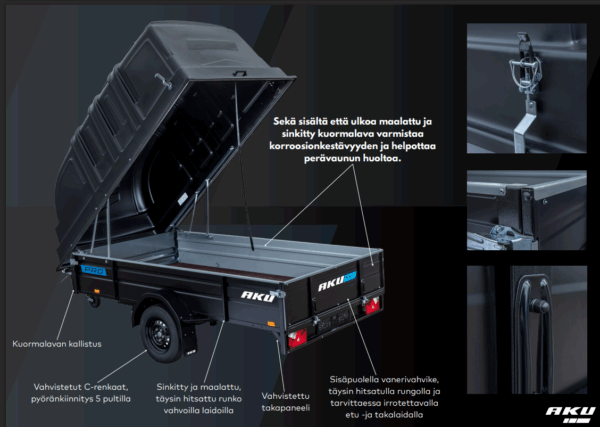 AKU CP350-LH PRO BLACK DUPLEX kelkkavarustuksella ja kuomulla - Image 4